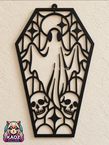 Ghost and skulls coffin wall - ghost,