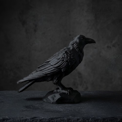 Gothic raven skull ornament - gothic,