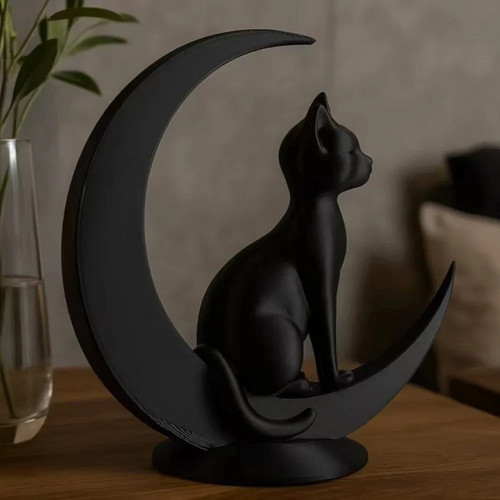 Black cat crescent - on, moon