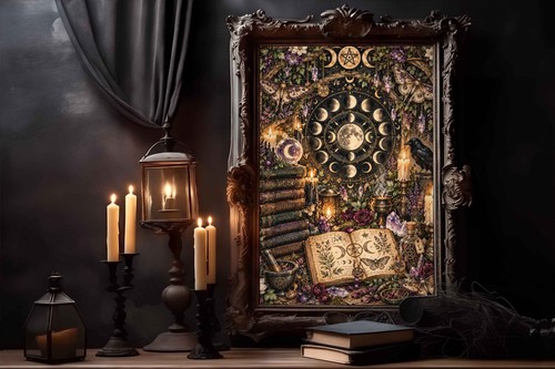Wiccan print witchcraft - wiccan,