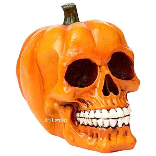 Pumpkin skull gothic ornament - skull,