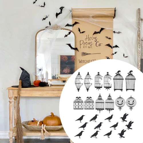24x black crow - black, decorations