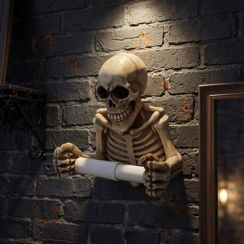 Skeleton toilet paper holder - toilet,