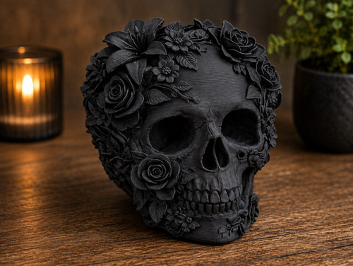 Floral skull ornament gothic - floral,