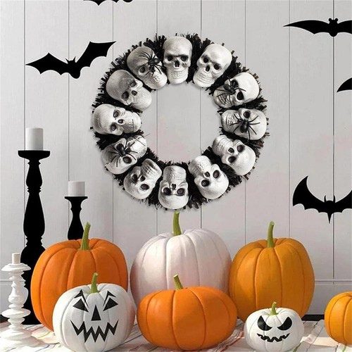 Halloween skull wreath gothic - skull,