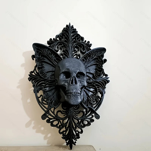 Gothic butterfly skull - gothic,