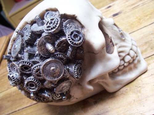 Steampunk skull with cogs - cogs, &