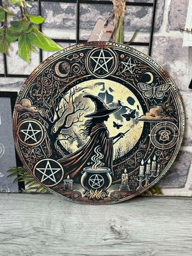 Witch halloween aluminium - aluminium, sign