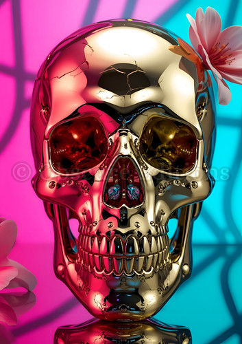 Skull art print - print, gothic
