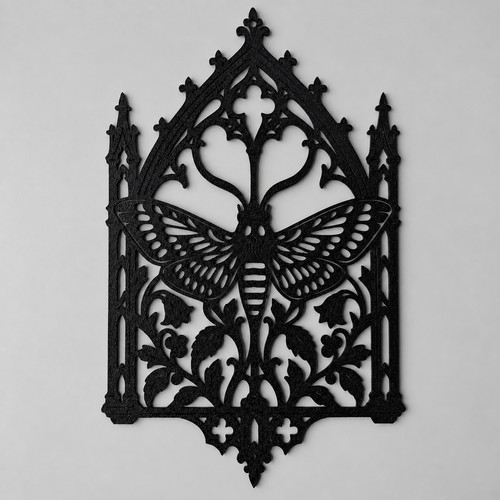 Gothic moth wall - gothic,