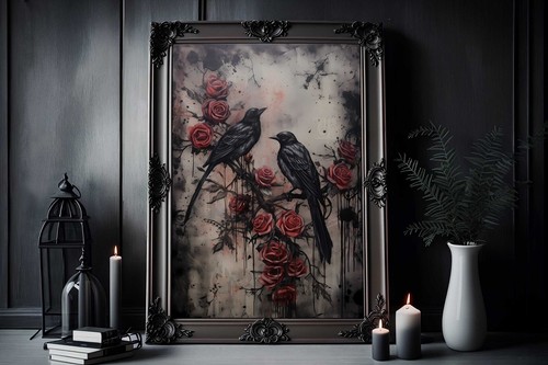 Gothic rose print - gothic,