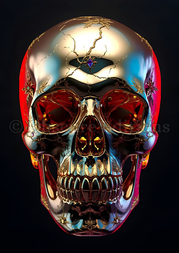 Skull art print - print, gothic