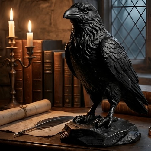 Gothic raven skull - on,