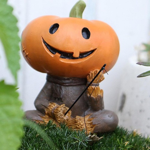 Fishing pumpkin statue fisher - fishing,