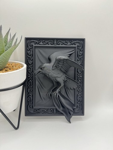 Gothic raven wall - gothic, 3d