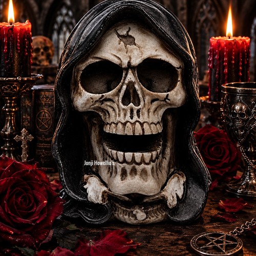 Gothic grim reaper skull head - gothic,