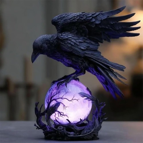 Gothic crow raven led table - raven,
