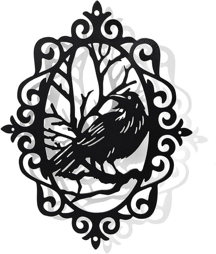 Nbeads raven gothic metal wall - raven-gothic,