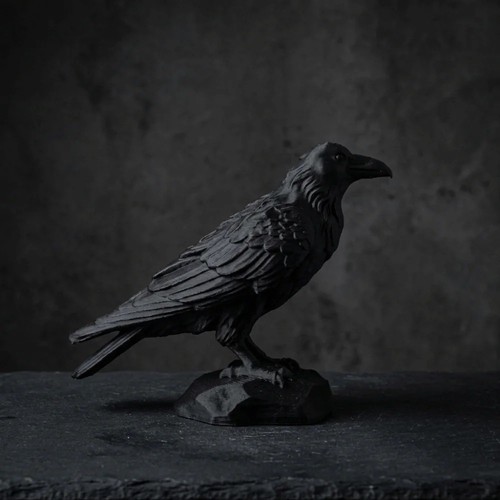Gothic raven skull ornament - raven,