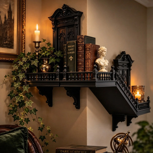 Gothic corner wall shelf black - gothic,