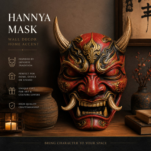 Handmade oni demon mask - handmade,