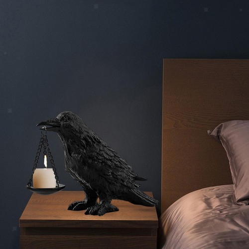 Raven candle holder - candle, figurine