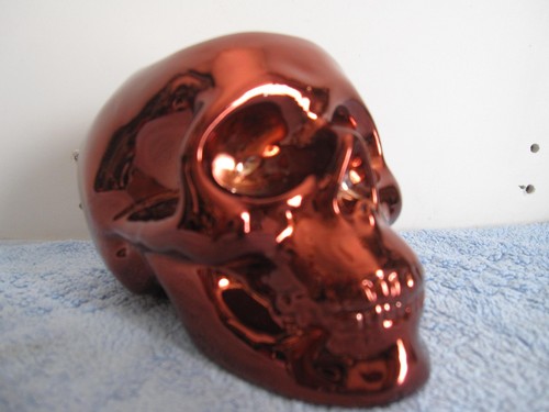 Skull tea light candle holder - light,
