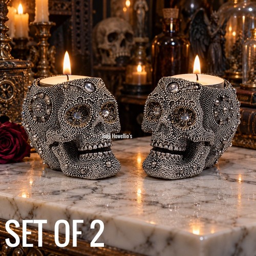 Skull candle holder ornament - holder,