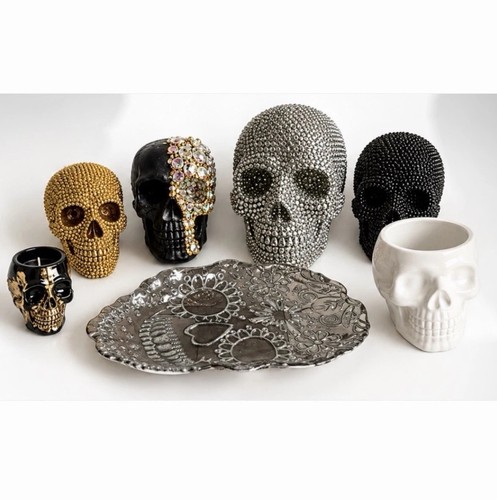 Silver bead skull decor - skull, bundle