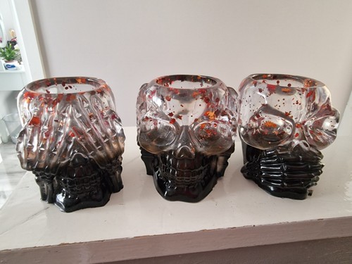 Set skull shaped tealight - set, 3