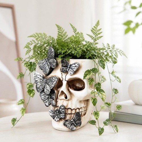 Butterfly skull planter - butterfly, 3d