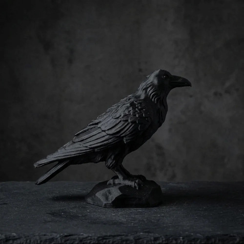 Gothic raven skull ornament - gothic,