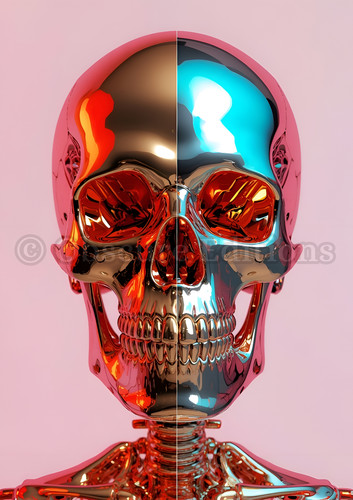 Skull art print gothic - print,