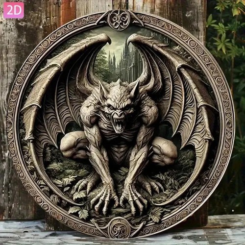 Gothic gargoyle hanging - gargoyle, 2d